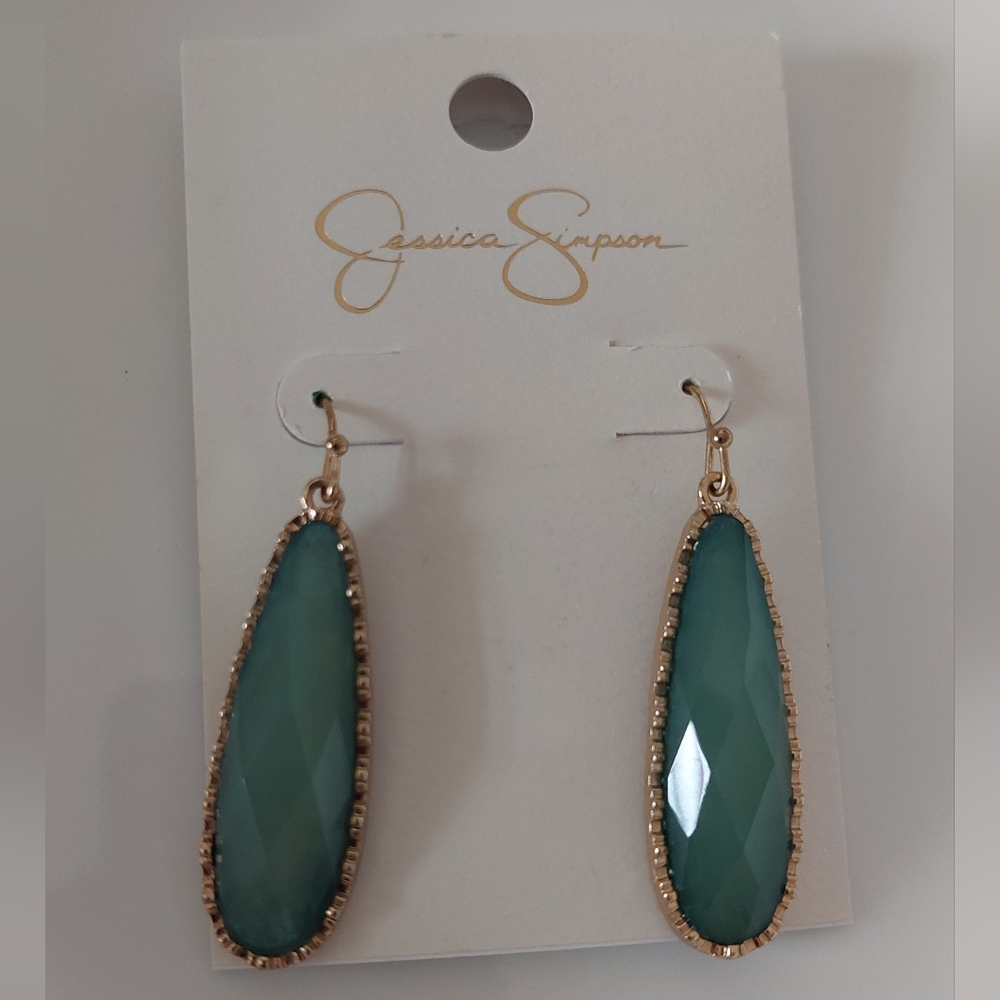 Jessica Simpson Aqua Teardrop Earrings